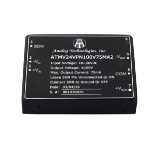 15W Isolated DC-DC Power Module ATMV24VPN100V75MA2